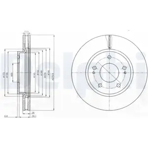 Disque de frein DELPHI BG4147 avant, ventilé, 2 pièce pas cher