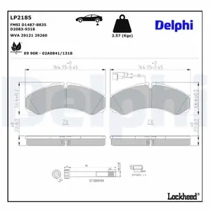 DELPHI Plaquettes de frein X4 pour NISSAN: Cabstar, NT400 (Ref: LP2185) pas cher