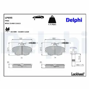 DELPHI Plaquettes de frein X4 pour CITROËN: ZX (Ref: LP695) pas cher