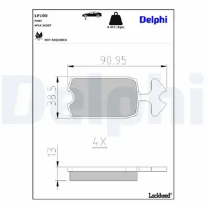 DELPHI Plaquettes de frein X4 pour CITROËN: 2 CV, Dyane, Ami 8, Ami 6 ... pas cher