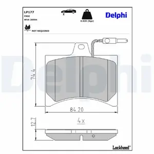 DELPHI Plaquettes de frein X4 pour CITROËN: C15, Visa, LN & PEUGEOT: 1... pas cher