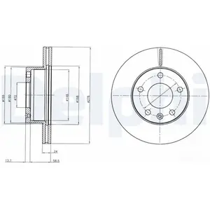 Disque de frein DELPHI BG4022 avant, ventilé, 2 pièce pas cher