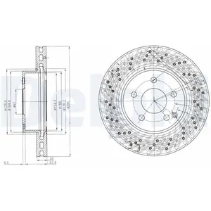 Disque de frein DELPHI BG4142C avant, ventilé, perforé, 2 pièce pas cher