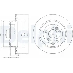Disque de frein DELPHI BG4124C arrière, plein, 2 pièce pas cher