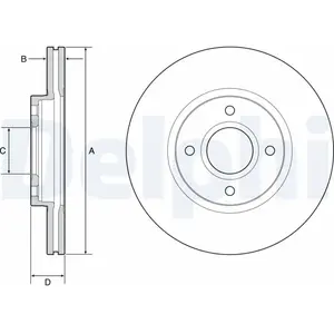 Disque de frein DELPHI BG4569C avant, ventilé, 2 pièce pas cher