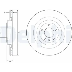 Disque de frein DELPHI BG9126C arrière, ventilé, à haute teneur en car... pas cher