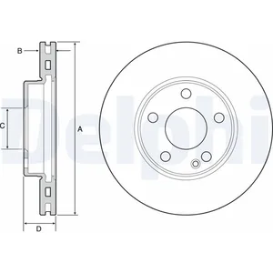 Disque de frein DELPHI BG4554C avant, ventilé, 2 pièce