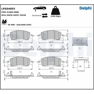 Jeu de plaquettes de frein DELPHI LP5040EV pas cher