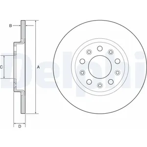 Disque de frein DELPHI BG4960C arrière, plein, 2 pièce pas cher