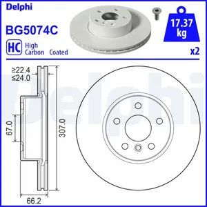 Disque de frein DELPHI BG5074C pas cher