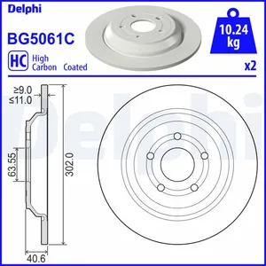 DELPHI Disques de frein pour FORD: Focus, Kuga & G.M.E.: Rascal (Ref: BG5061C) pas cher