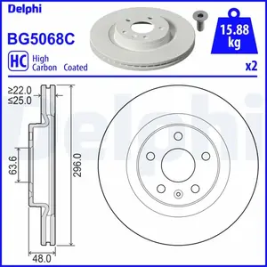 DELPHI Disques de frein pour VOLVO: XC 40 (Ref: BG5068C) pas cher