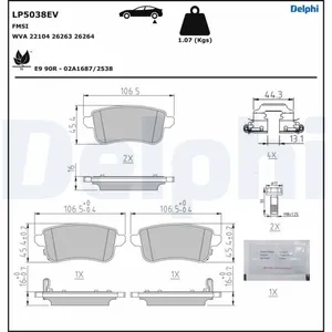 Jeu de plaquettes de frein DELPHI LP5038EV pas cher