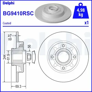 Disque de frein DELPHI BG9410RSC (Vendu à l'unité) - Réf. APBG9410RSC