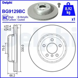 Disque de frein DELPHI BG9129BC pas cher
