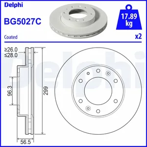 DELPHI Disques de frein pour HYUNDAI: H350 (Ref: BG5027C) pas cher