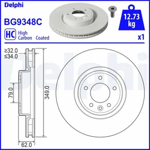 DELPHI Disques de frein pour LAND ROVER: Range Rover, Discovery (Ref: BG9348C) pas cher
