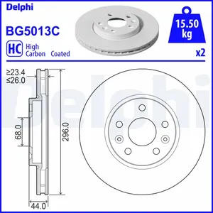 Jeu de 2 disques de frein DELPHI BG5013C - Réf. APBG5013C pas cher