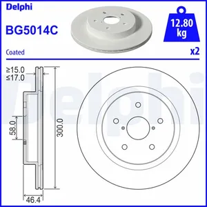DELPHI Disques de frein pour SUBARU: Legacy, Levorg (Ref: BG5014C) pas cher