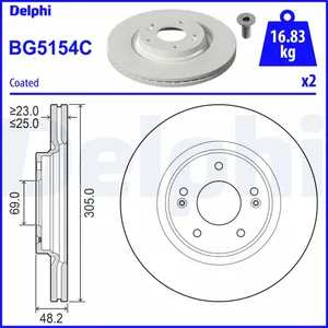Disque de frein DELPHI BG5154C pas cher