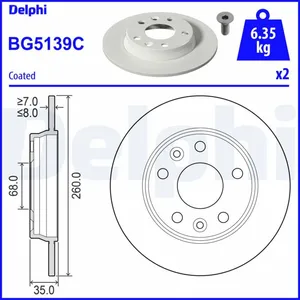 DELPHI Disques de frein pour RENAULT: Zoé (Ref: BG5139C) pas cher