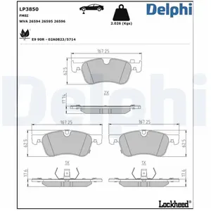 DELPHI Plaquettes de frein X4 pour RENAULT: R5 E-TECH, Austral & NISSAN: Townstar, Qashqai, X-Trail & DACIA: Duster (Ref: LP3850) pas cher