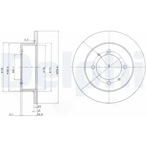 Disque de frein DELPHI BG3609 arrière, plein, 2 pièce