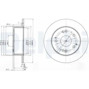 Disque de frein DELPHI BG3745 arrière, plein, 2 pièce pas cher