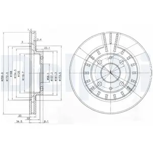 Disque de frein DELPHI BG3806 avant, ventilé, 2 pièce pas cher