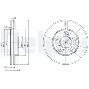 Disque de frein DELPHI BG3177 avant, ventilé, 2 pièce pas cher
