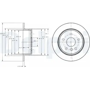 Disque de frein DELPHI BG3178 arrière, plein, 2 pièce pas cher