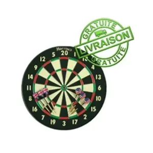 Harrows Kit Cible carton + Fléchettes acier "Family Dart Game" pas cher