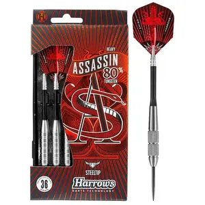 Harrows Fléchettes Assassin Heavy 80% Tungstene Pointe Acier (Plusieurs modèles) 30GR pas cher