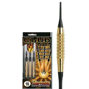 Comparateur de prix : Harrows - Jeu de 3 Fléchettes - Embout Nylon - Club Brass - 16 GK