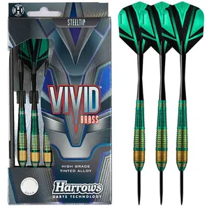Fléchettes harrows vivid 22gr vert pointe acier