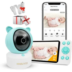 AIMIUVEI 1080P 5" Babyphone Caméra PTZ 355°Camera Bebe Surveillance de...Vendu parcdiscount