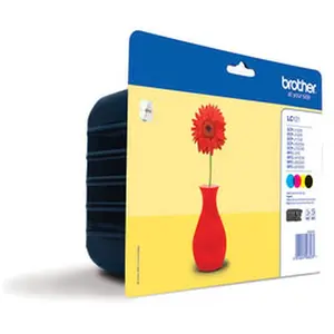 Comparateur de prix : Brother LC-121VALBP Pack 4 Cartouches Noire et couleurs (Pot de fleur)