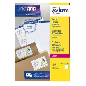 AVERY - 100 Étiquettes Adresse Autocollantes Blanches Personnalisables - Sans Bourrage - Format 199,6 x 289,1 mm - Impression Laser pas cher