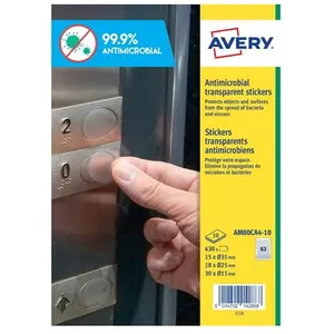 Avery 630 Stickers ronds antimicrobien tailles assorties (AM00CA4-10) pas cher