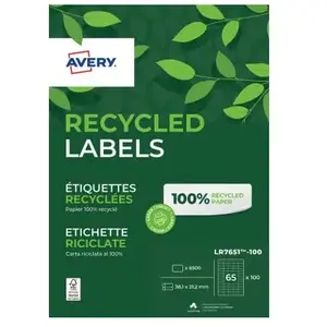 Comparateur de prix : 6500 Ãtiquette Laser Blanche Avery 381x212 Mm