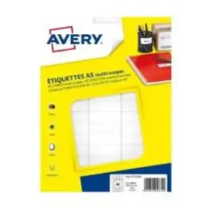 Comparateur de prix : Avery Boite de 720 Etiquettes multi usages 12,8 x 38 mm Blanc