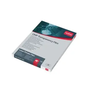 Nobo 33633740 Pack de 50 Films de rétroprojection pour impression laser Transparent