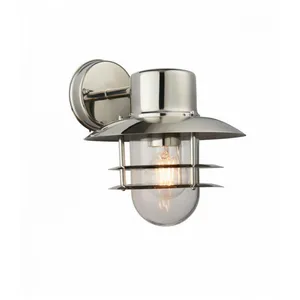Jenson - 1 lumière murale extérieure en acier inoxydable poli, verre IP44, E27 - EndonVendu parkaufland