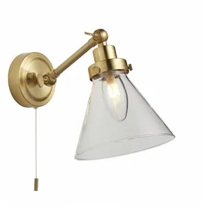 Endon Applique murale Faraday 1 ampoule Acier,verre Laiton satiné,verr... pas cher