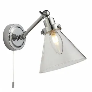 Endon - Applique murale Faraday 1 ampoule Acier,verre Plaque Chrome,ve... pas cher
