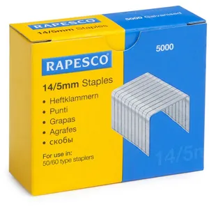 Comparateur de prix : Rapesco Boite de 5000 Agrafes Galvanisées 14/5mm type 50/60