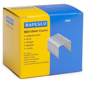 Comparateur de prix : Rapesco S92312Z3 Agrafes en Acier Galvanisées 923/12 mm, Type 23, Lot de 4000