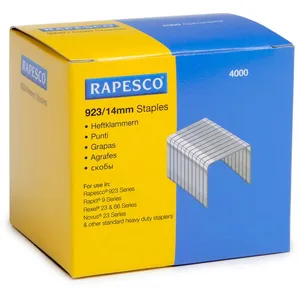 Comparateur de prix : Rapesco Lot de 4 Boites de 1000 Agrafes Galvanisées 923/14mm type 23