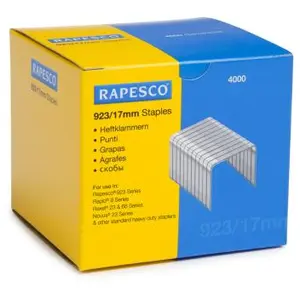 Comparateur de prix : Rapesco Lot de 4 Boites de 1000 Agrafes Galvanisées 923/17mm type 23