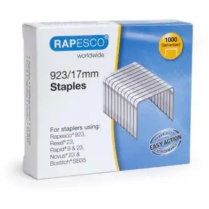 Comparateur de prix : RAPESCO Lot de 5 Boites de 1000 Agrafes Galvanisées 923/17 mm type 23